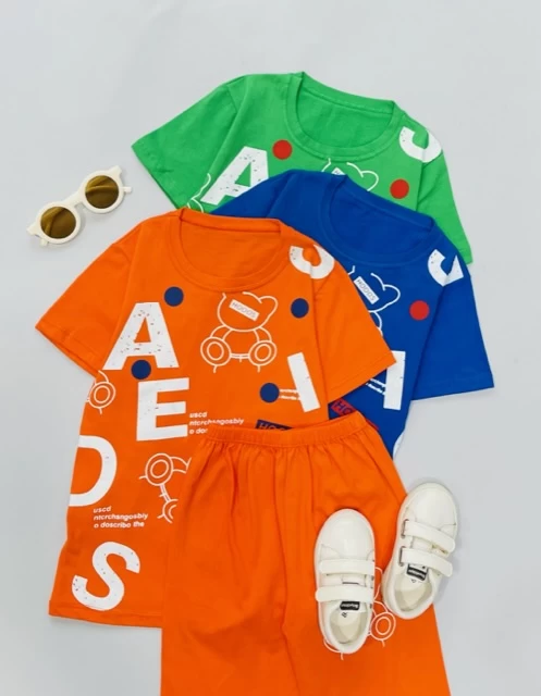 ست تیشرت شلوارک حروف انگلیسی کد 41