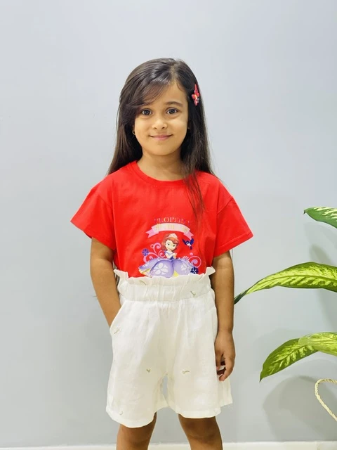 شورتک کتان سفید دخترانه کد 124 